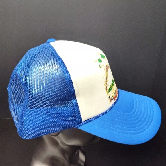 Vintage Hawaii Island Paradise Blue Snapback Mesh Trucker Hat, NOS, San Sun - Picture 2 of 7
